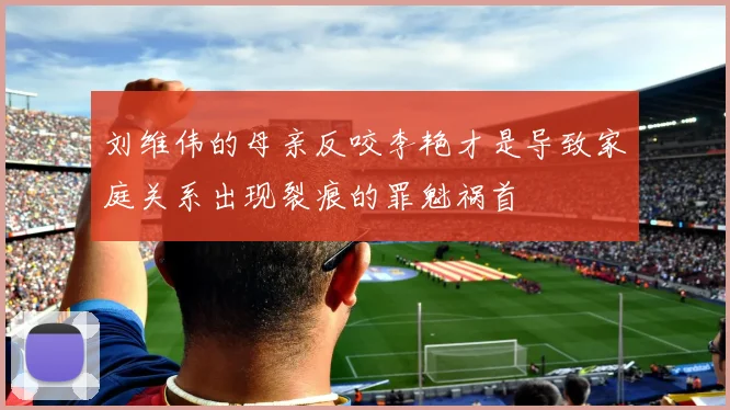 刘维伟的母亲反咬李艳才是导致家庭关系出现裂痕的罪魁祸首